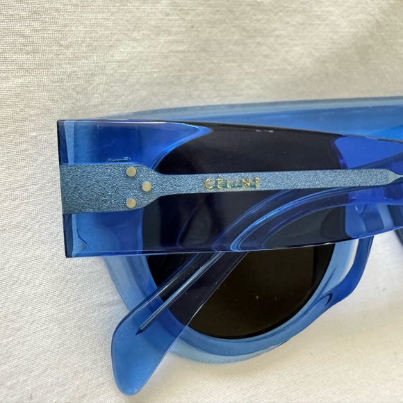 Celine Pilot Sunglasses CL400121 Light Blue/Transparent - Picture 4 of 10